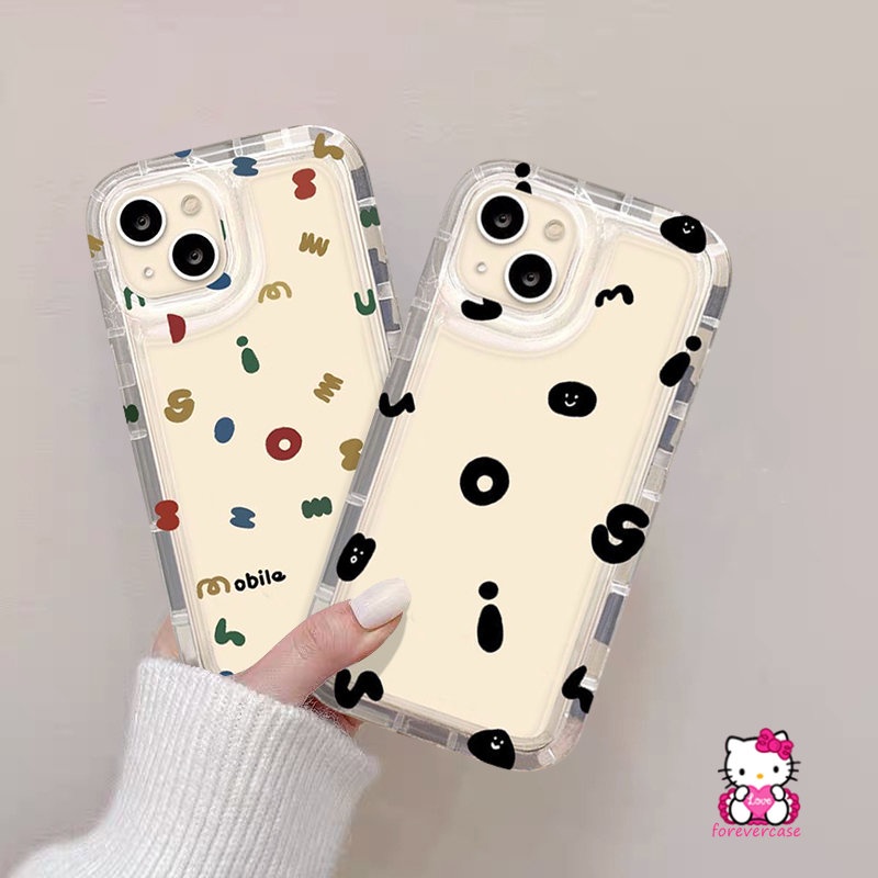 Case Ekspresi Alfabet Warna-Warni Untuk Oppo A57 A17K A96 A77 A77s A95 A17 A16 A7 A5s A15 A31 A3s A1K A76 A12 A54 A74 A16s A55 A16K A12E A52 A92 A5 A9 A53 Reno 4F 5kas Airbag Lembut