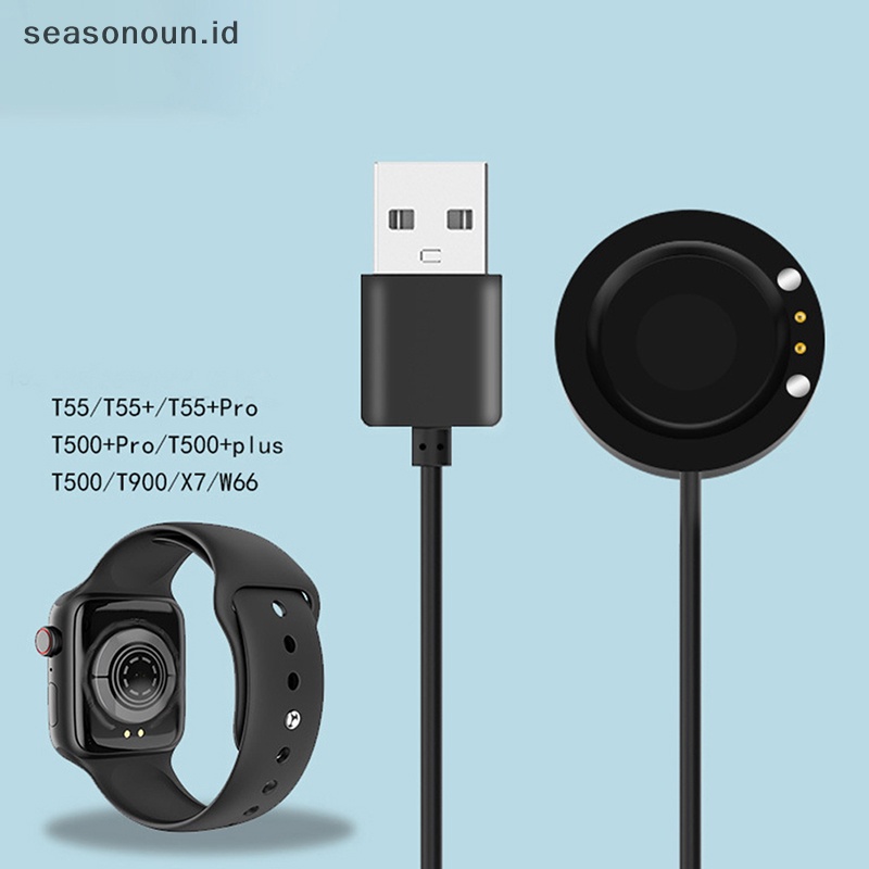 Seasonoun Smartwatch Charger Dock Stand Cradle Kompatibel Untuk T500+Plus T55+Pro.