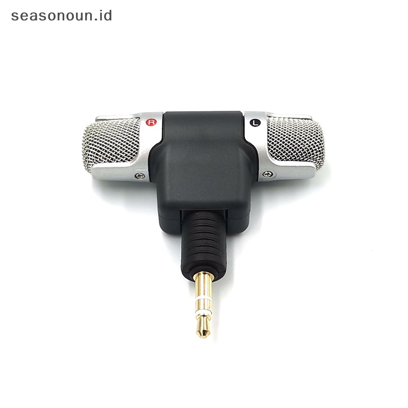 Seasonoun Mini 3.5mm Jack Microphone Stereo Mic Untuk Merekam Handphone Studio Interview Microphone Untuk Smartphone.