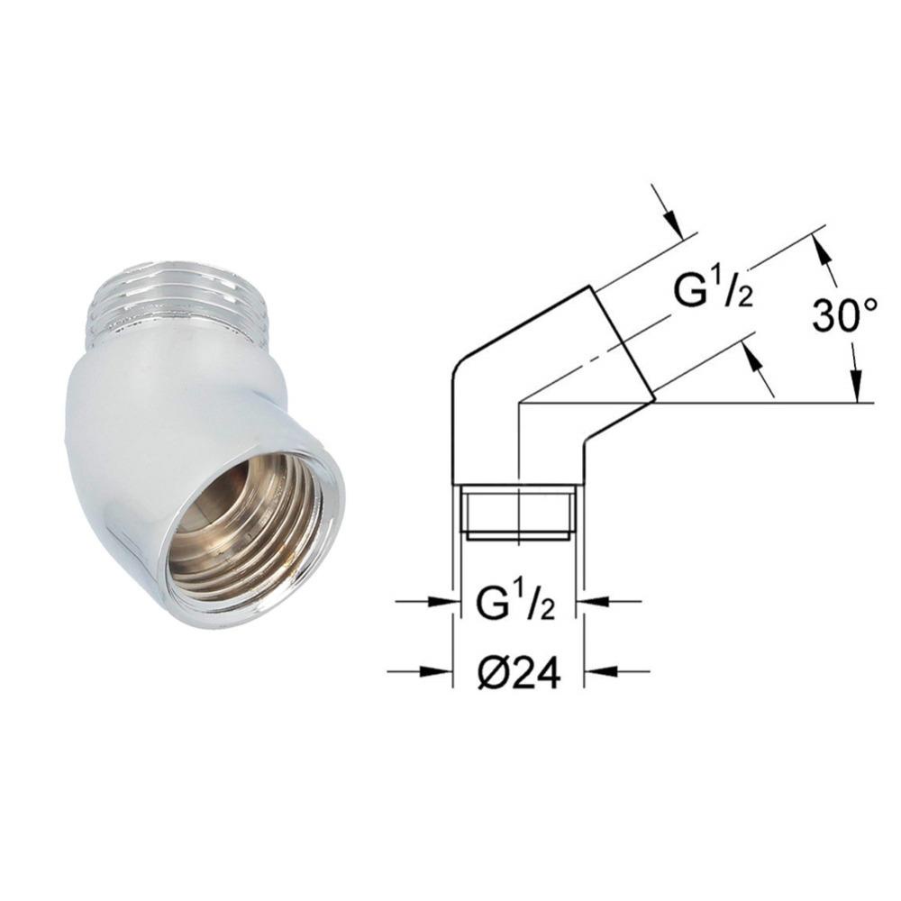 Populer Shower Elbow Adapter G1/2 Bracket Sambungan Siku Kamar Mandi