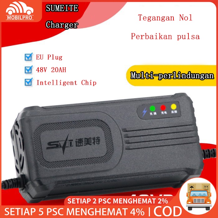 Charger Baterai SLA 48V 20ah Auto Cut Off utk Motor Listrik Sepeda Listrik Molis Selis Electric Bike Charger