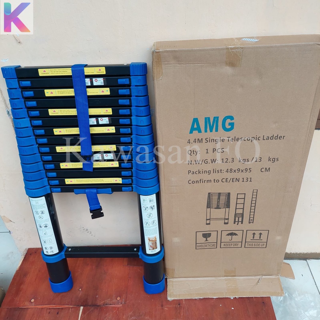 Tangga Teleskopik 4.4 meter - Biru AMG / Tangga Lipat