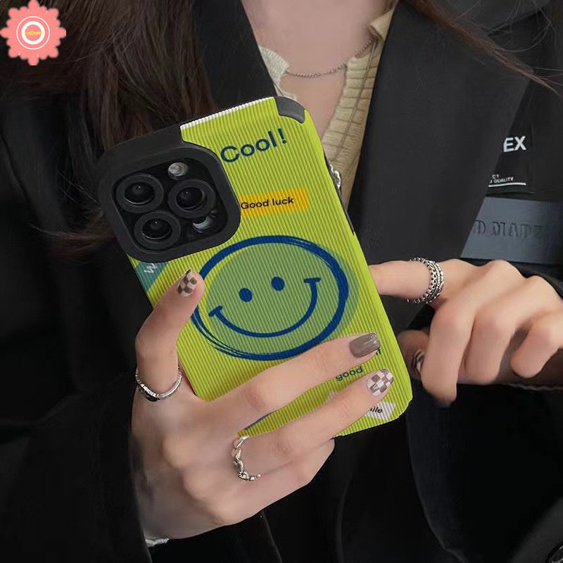 Kartun Casing Smiley Face Lucu Kompatibel Untuk iPhone 7Plus XR 11 14 12 13 Pro MAX 8Plus 78 Plus X XS MAX Tekstur Kulit Mewah Hewan Lucu Beruang Silicon Lembut Shockproof Case