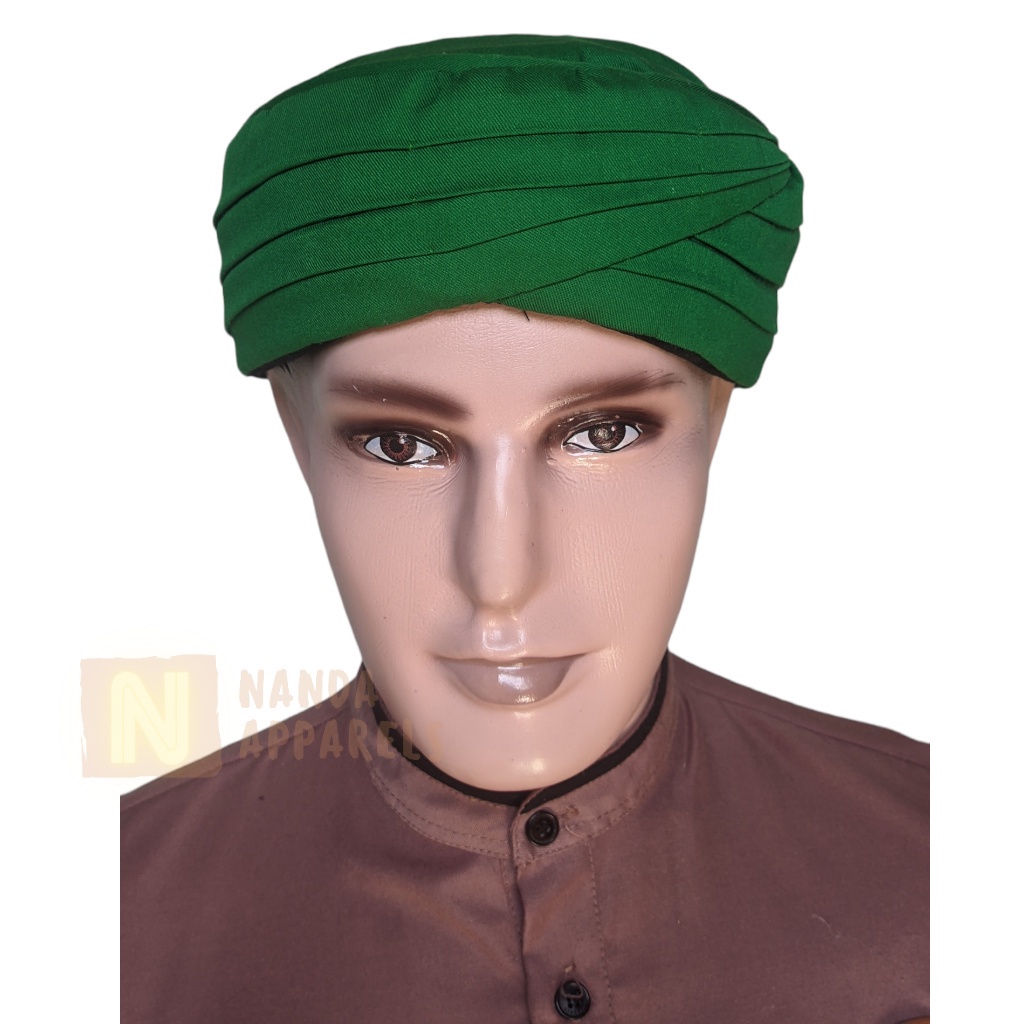 peci buhun - iket candra sumirat - iket sunda praktis Imamah peci Hijau V2 - peci habib - peci habai