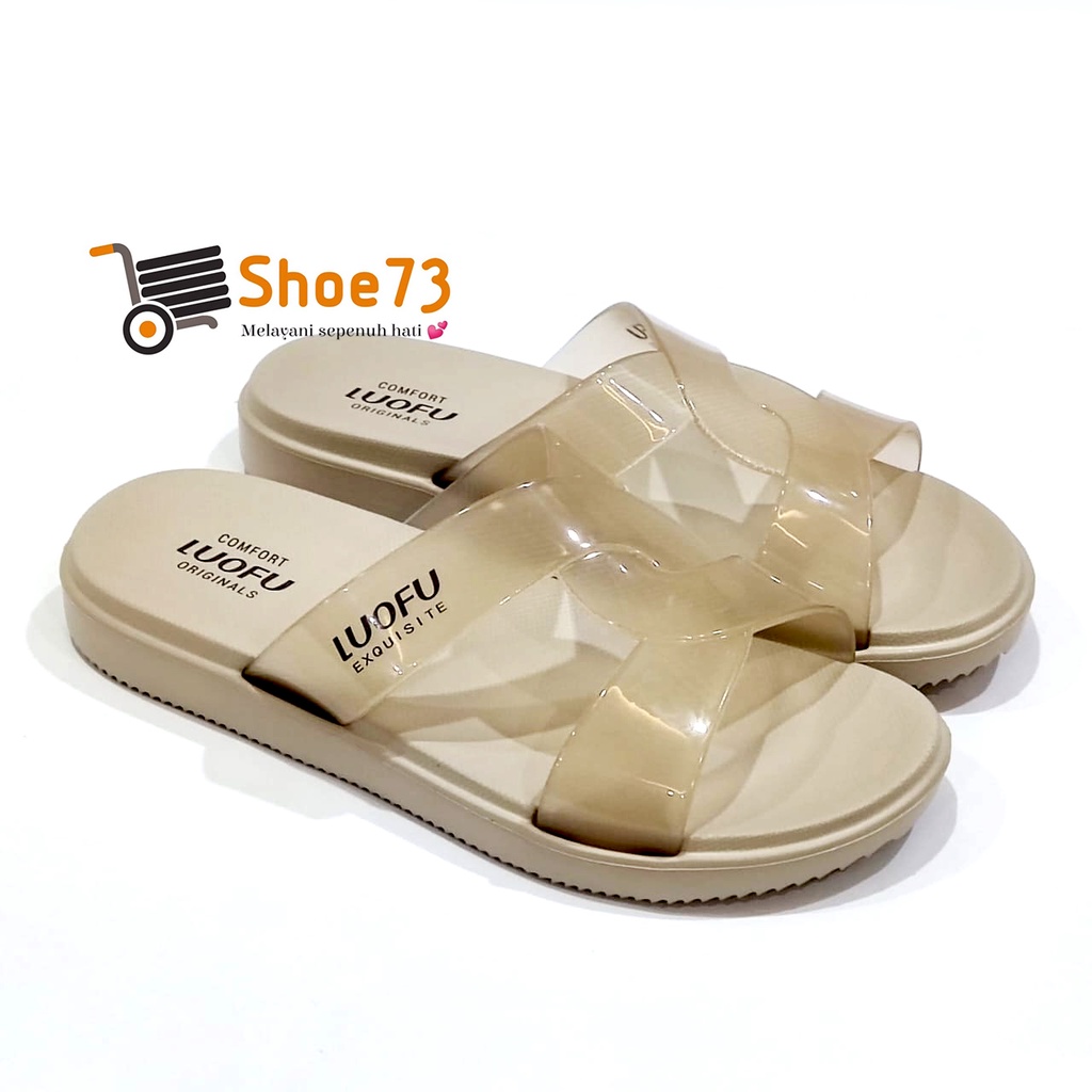 LUOFU E 7190 BTBW SIZE 36-40 ORIGINAL l Sandal Selop jelly wanita l Sendal kokop cewek impor