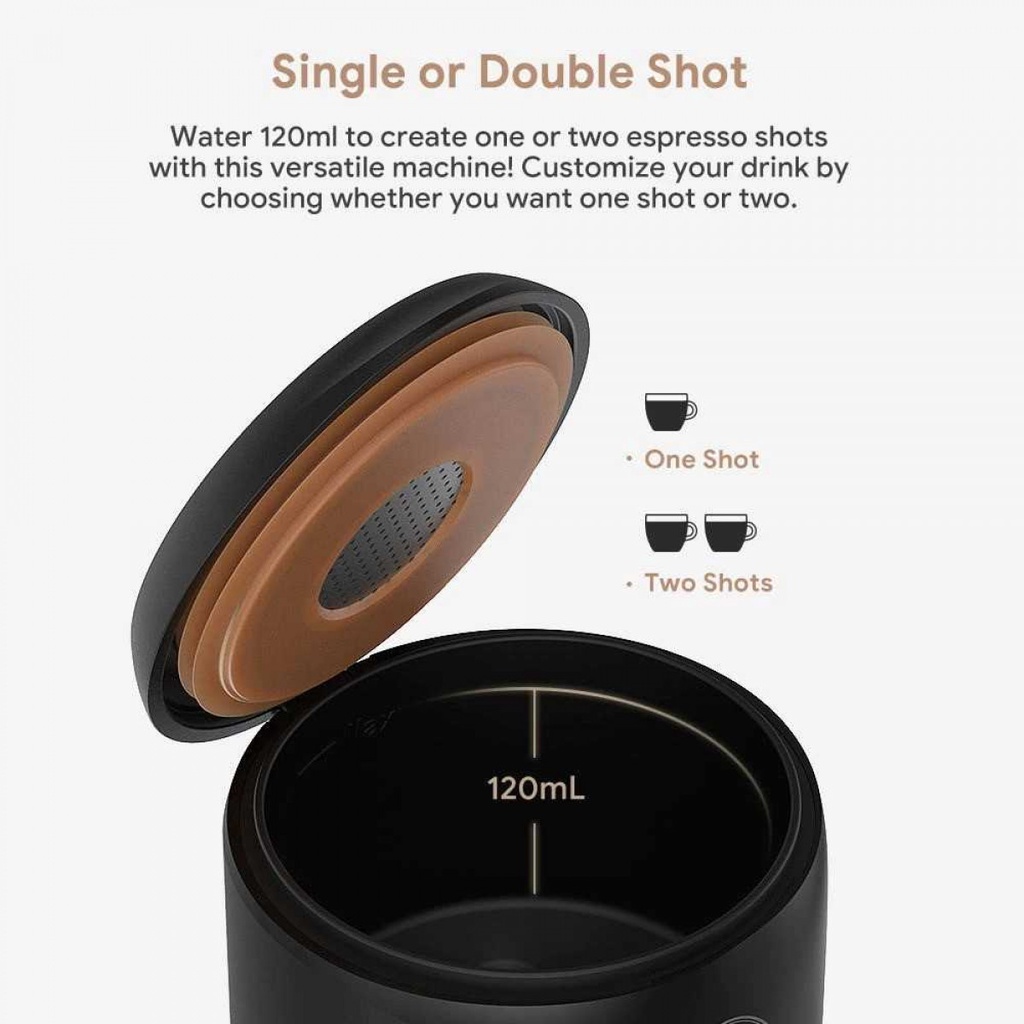 Mesin Kopi Portable Traveling Espresso Nanopresso Electric Handheld 2 in 1