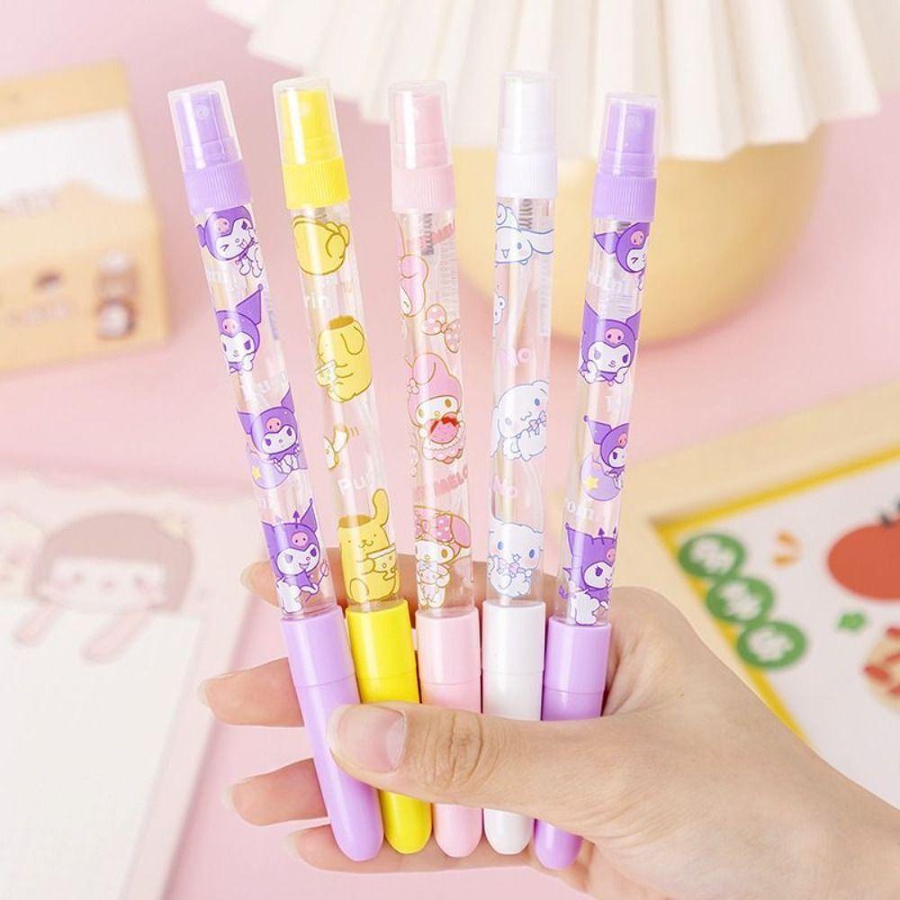 Lanfy Spray Gel Pen Kawaii Botol Parfum Tahan Lama Lap Layar Sanitizing Spray 0.5mm Kuromi Melody Ballpoint Pen