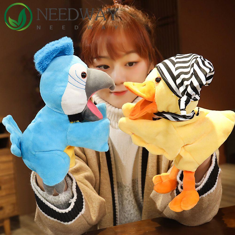 Needway   Hewan Plush Tangan Wayang Pertunjukan Lembut Anak Hadiah Mainan Anak Kartun Animal Story Telling Dolls Stuffed Toys