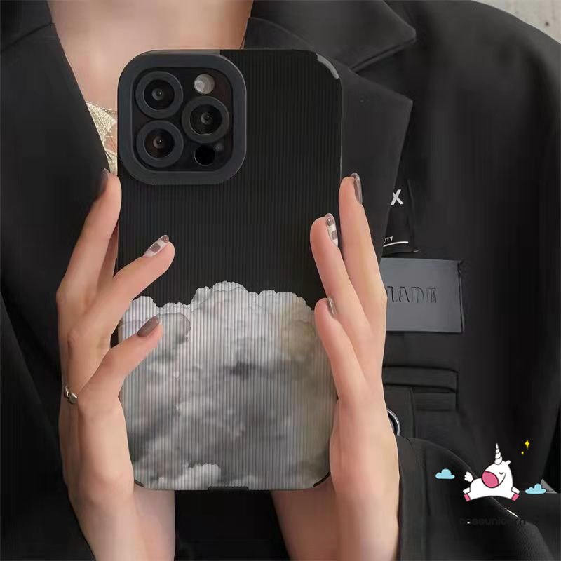 IPHONE Casing Ponsel Warna Gradasi Kreatif Kompatibel Untuk Iphone11 13 7Plus 14 12 Pro Max XR 78 Plus X XS Max INS Fantasi Langit Berbintang Pelangi Gaya Korea Shockproof Soft Cover