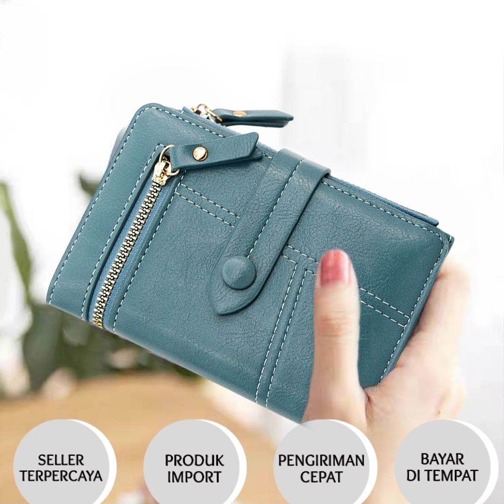 DOMPET WANITA LIPAT KULIT IMPORT KOREA ABG FASHION BATAM WALLET PREMIUM BRAND
