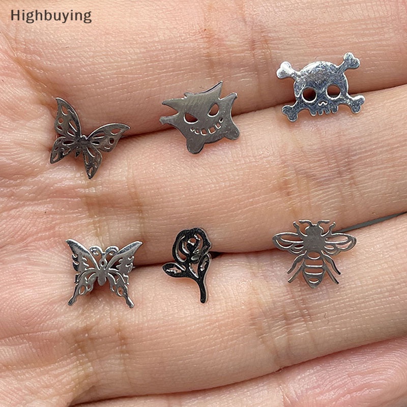 Hbid 316L Baja Titanium Punk Berongga Kupu-Kupu Lidah Cincin Untuk Wanita Perhiasan Tubuh Fashion Sederhana Lidah Giwang Bibir Studs Perhiasan Tubuh Glory