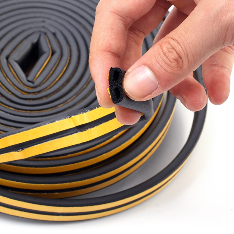 Sealing Tape Perekat Kedap Udara Celah Jendela Panjang 12M/Strip Karet Kedap Suara Pintu Rumah Tangga Tahan Lama