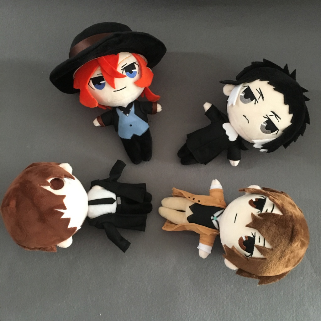 20cm Anime Bungo Stray Dogs Edogawa Rampo Boneka Plush Dazai Osamu Nakahara Chuuya Nakajima Atsushi Boneka Plushie Mainan Boneka