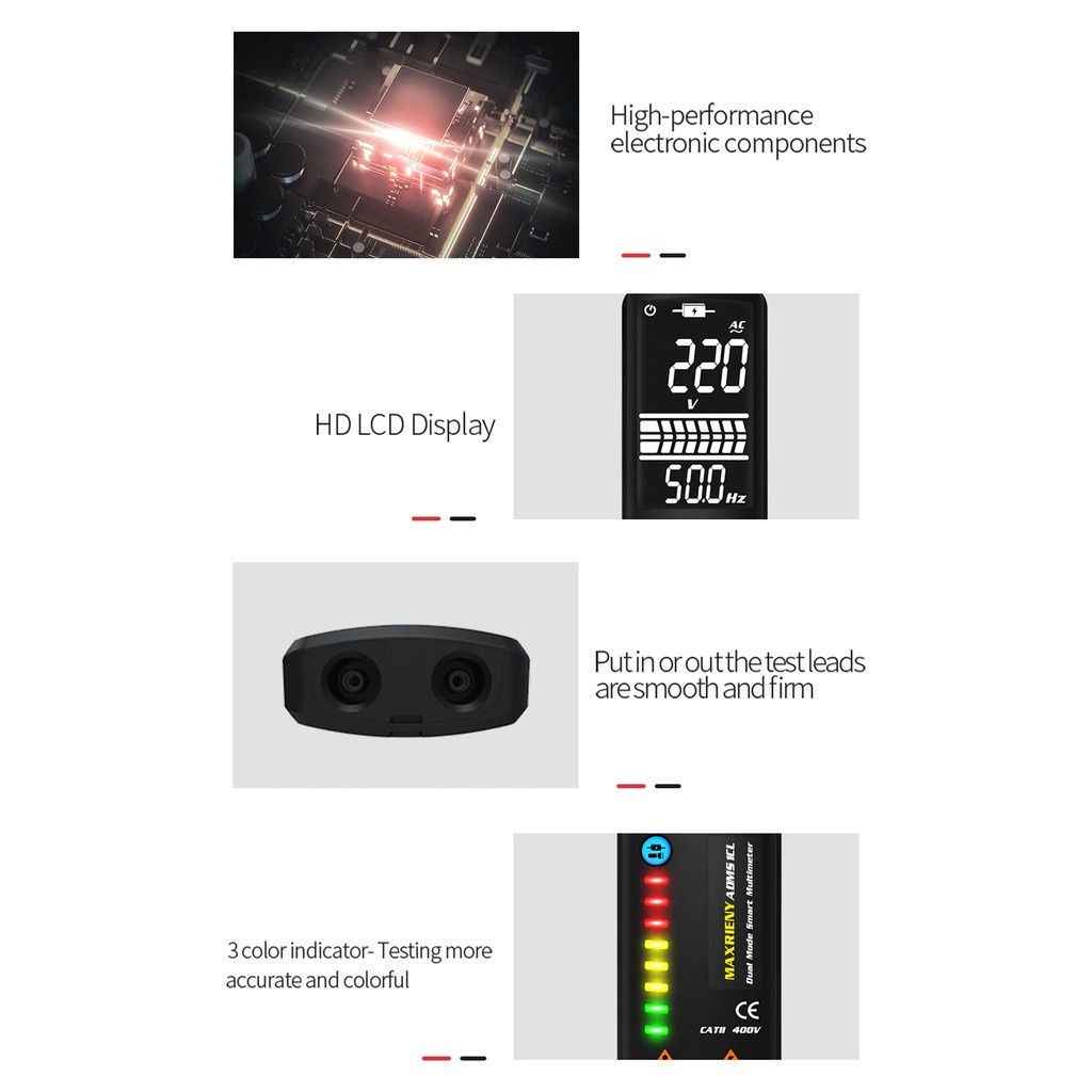 508 BSIDE ADMS1CL Smart Digital Multimeter Voltage Detector LCD Display