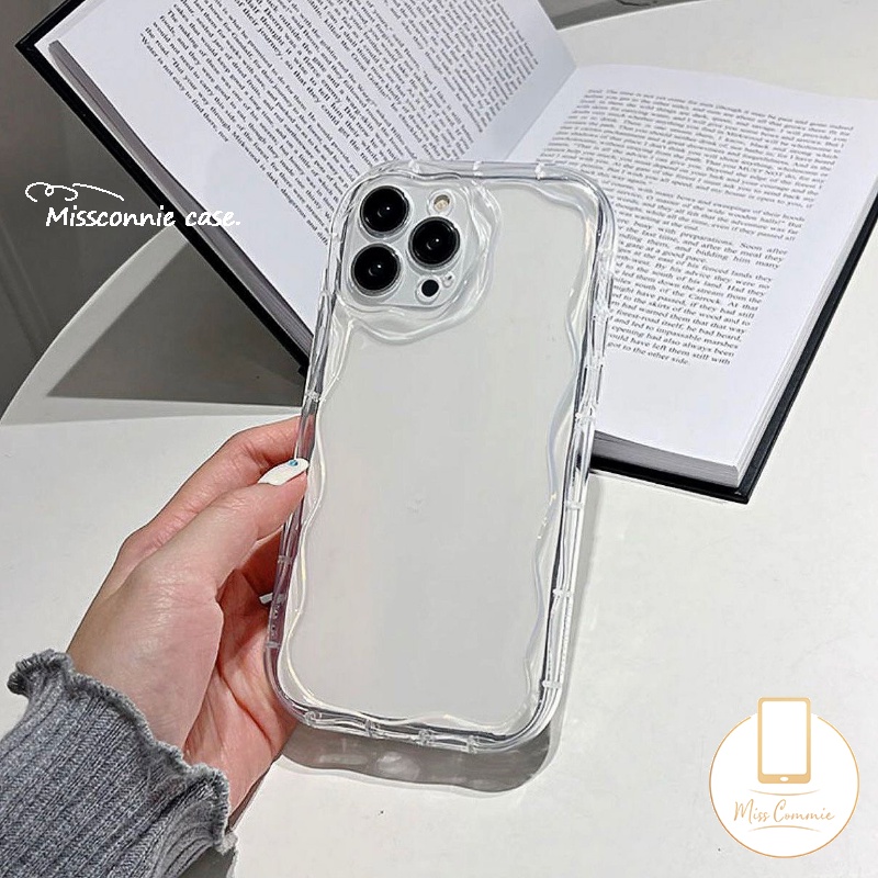 Untuk Realme C35 C33 C55 C21 C15 C53 C17 C20A C25 C25Y C11 C31 C3 9i 5 7i 6i 5s 5i C12 C21Y C20 C30 C25s C2 Shockproof Simple Cat Air 3D Wavy Curved Edge Glossy Lembut Halus Case