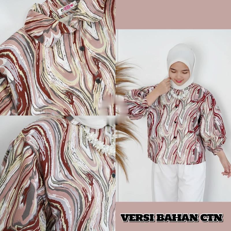 BEFAST - ZFS OOTD WANITA BLOUSE RESTI / GHALAXIE MARBLE BLOUSE / Blouse Wanita Model Terbaru / Pakaian Casual Remaja ABG / Outfit Daily Wanita Kerja / Blouse Motif Abstrak Trendy / Fashion Kekinian Wanita