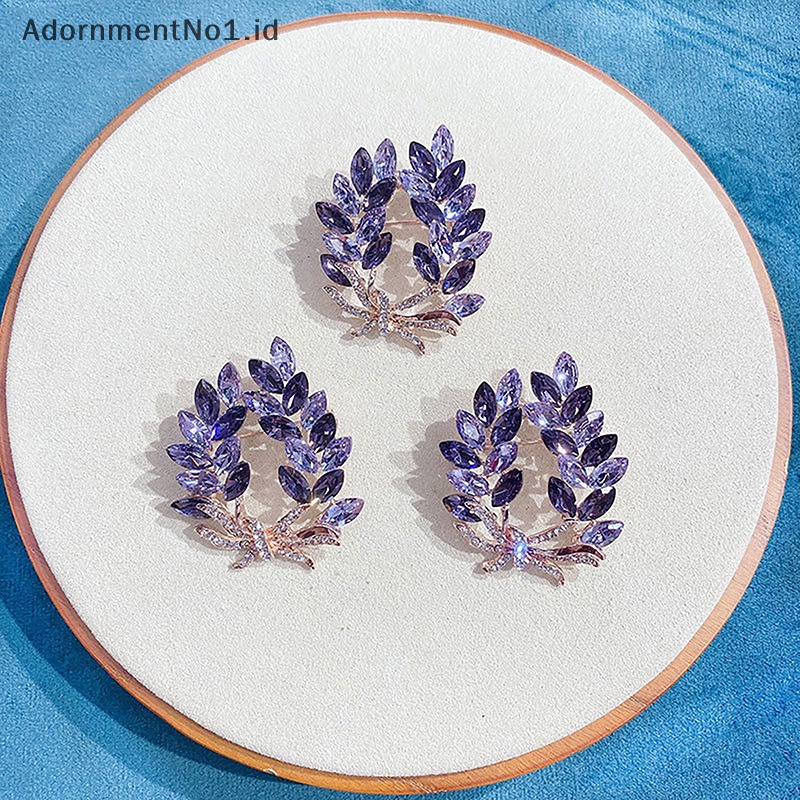 [AdornmentNo1] Wanita Bros Romantis Kristal Lavender Lapel Pin Aksesoris Pakaian Perhiasan [ID]