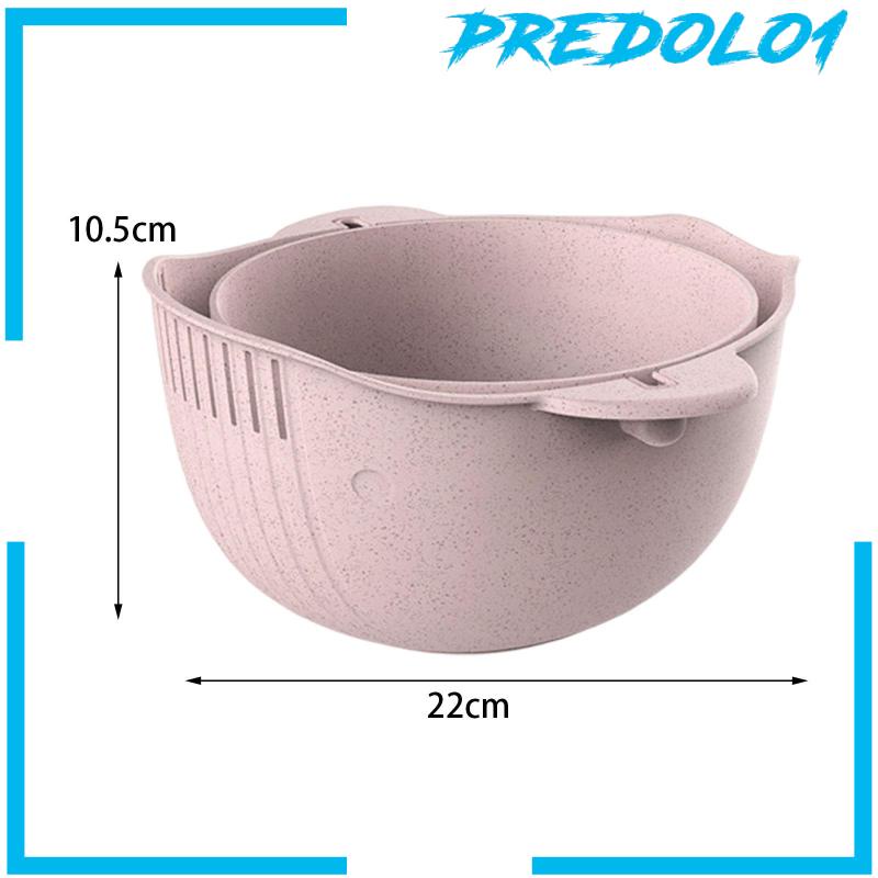 [Predolo1] Rotatable Drainer Membilas Double Layer Drain Basket Untuk Anggur Pasta Kubis