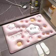 BOP KESET KAKI 3D DIATOMITE PERSEGI MOTIF GAMBAR 3 DIMENSI ALAS LAP KAKI KAMAR MANDI DAPUR ANTI BAU DOORMAT ANTI SLIP KARPET ALAS LANTAI WC