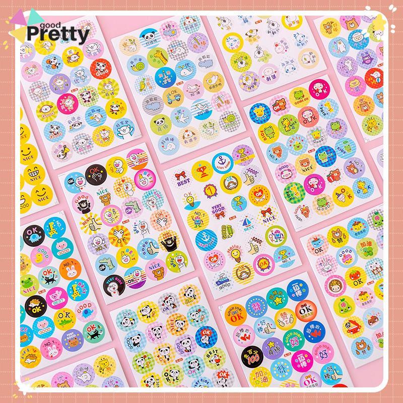 Cartoon Reward Stickers Animals Praise Label Stationery Sticker Mother Teacher Award Classic Toys School Supplies Kids Photo Album Decor - PD