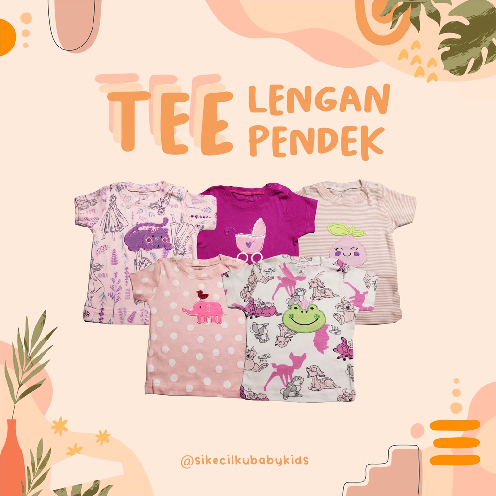 PREMIUM 5pcs Kaos bayi import Lengan Pendek GRADE A  5pcs / atasan bayi atau tee bayi import isi 5pcs