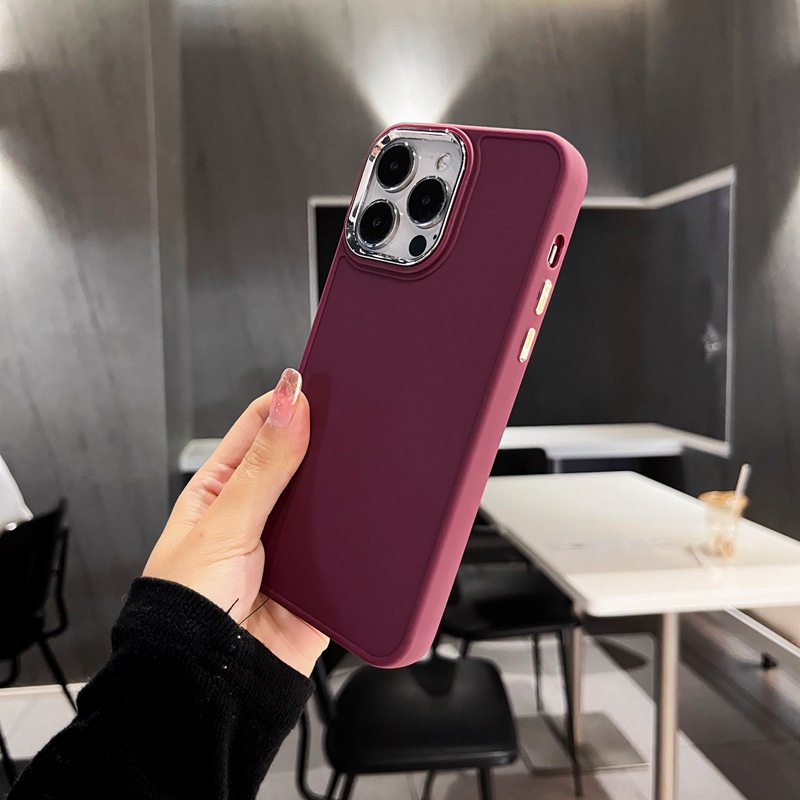 Electroplated Lens Frame Silicone Soft Case IPhone 6S Plus 7 8 14 Plus 7+ 8+ XR XS Max 11 12 13 14 Pro Max SE 2020 Women's Gift Purple Pretty Phone Case