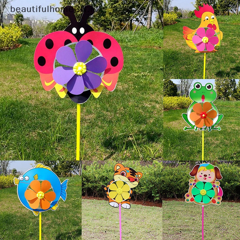 {Cantik} Lovely Kartun Handmade Windmill Wind Spinner Mainan Anak Dekorasi Taman Halaman~