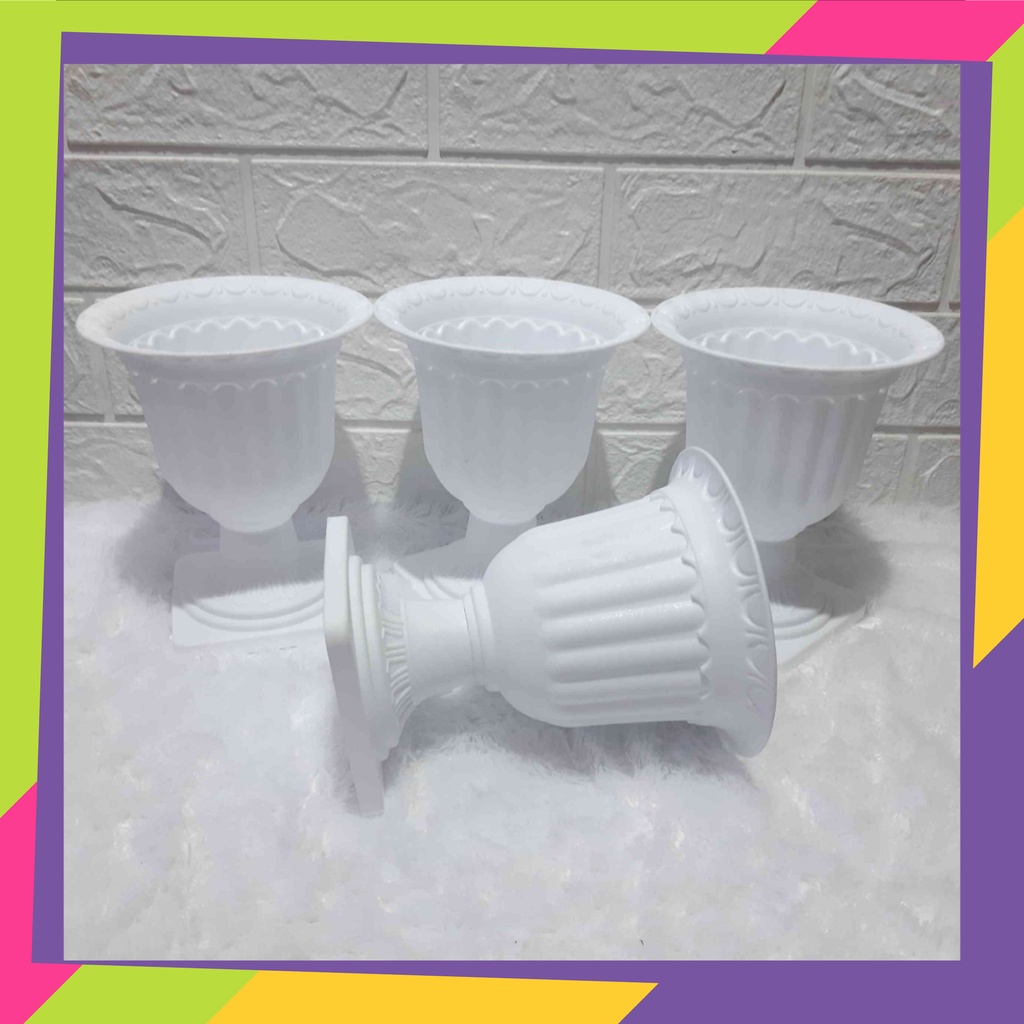 1147D1 / Pot bunga plastik tropy piala dekorasi / Vas bunga aesthetic tanaman artificial