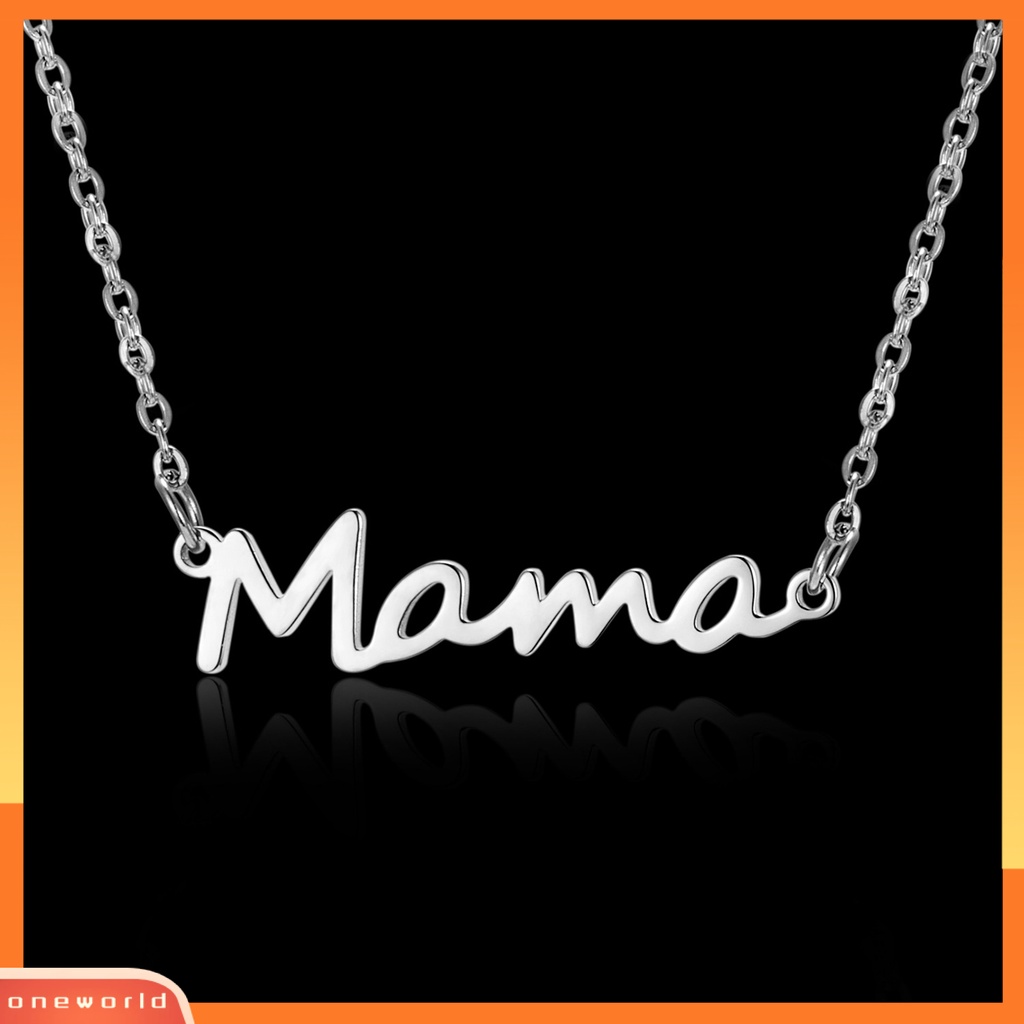 [ONE] Adjustable Elegan Link Rantai Wanita Kalung Mama Huruf Liontin Kalung Untuk Hari Ibu