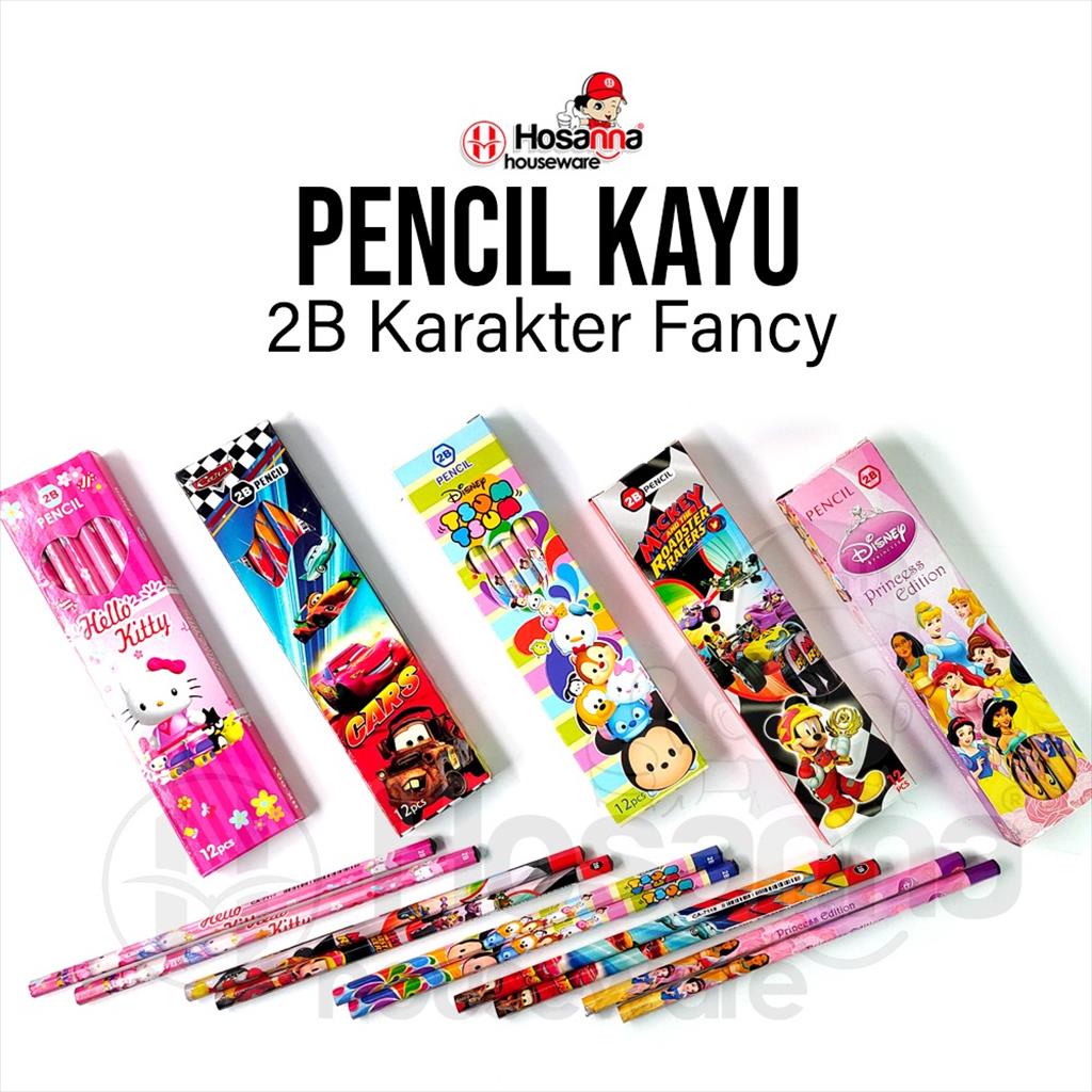 

12pcs Pensil Kayu 2B Karakter / Pencil Kayu Karakter
