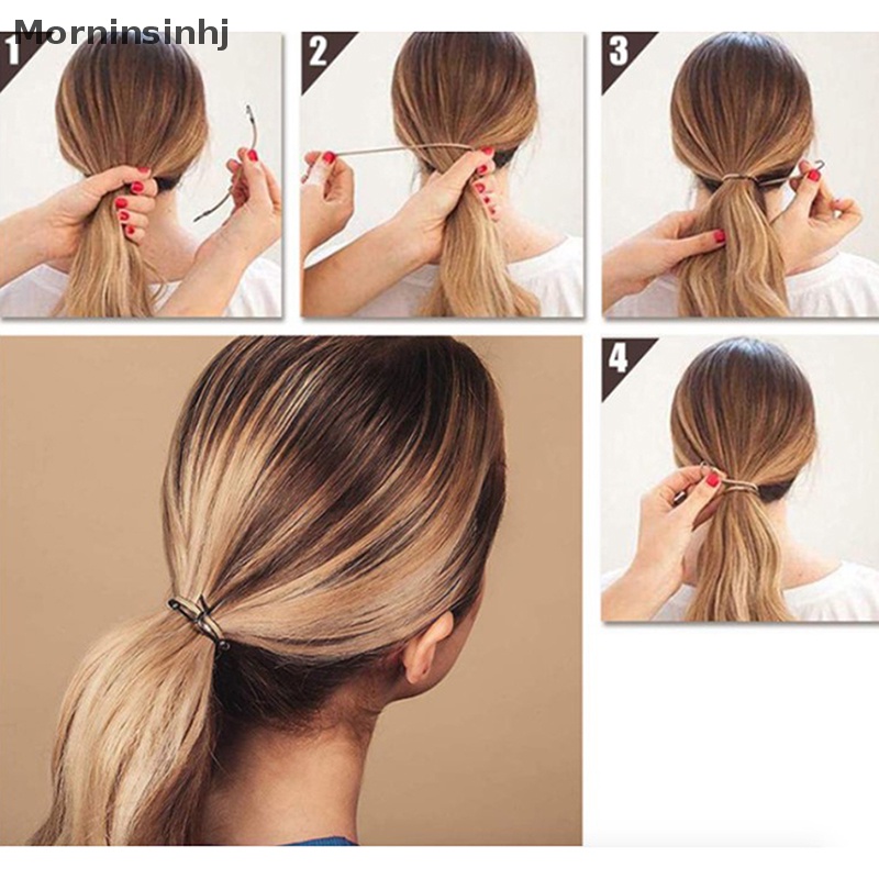 Mornin 10pcs Ikat Rambut Ponytail Karet Elastis Hook Untuk Wanita Kait Karet id