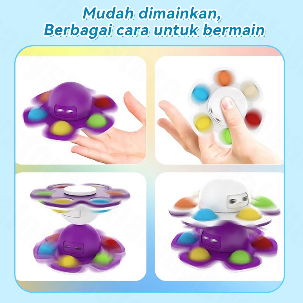 Halo Baby Pop It Fidget Spinner/ Stress Relief Silicone Interactive Flip Octopus Change Faces Spinner fingertip spinner gurita