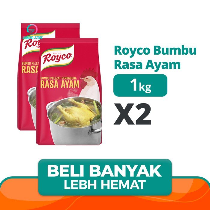 

Royco Bumbu Penyedap Rasa Ayam Pouch 1Kg Twin Pack