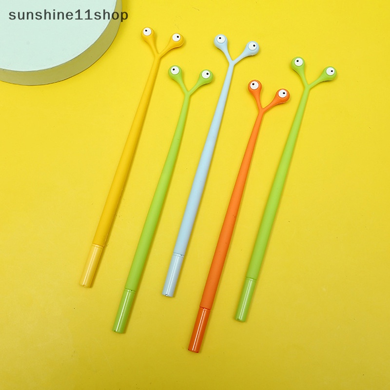 Sho 1Pcs Warna Acak 0.5mm Kartun Lucu Alien Mata Gel Pena Siswa Sig Kreatif Alat Tulis Perlengkapan Sekolah N