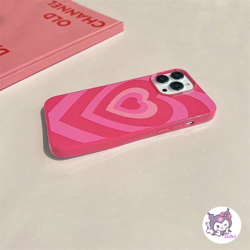 IPHONE Kompatibel Untuk Iphone14 13 12 11 Pro Max SE 2020 X Xr Xs Max8 7 6Plus Silikon Ins Pink Love Cute Heart Phone Case Lembut Anti Jatuh Pelindung TPU Cover