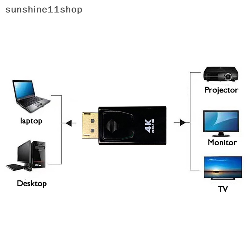 Sho 4K DisplayPort to HDMI-compatible Adapter Display Port Male DP 1080P HDTV Female Converter Video Audio Kabel Untuk PC Proyektor N