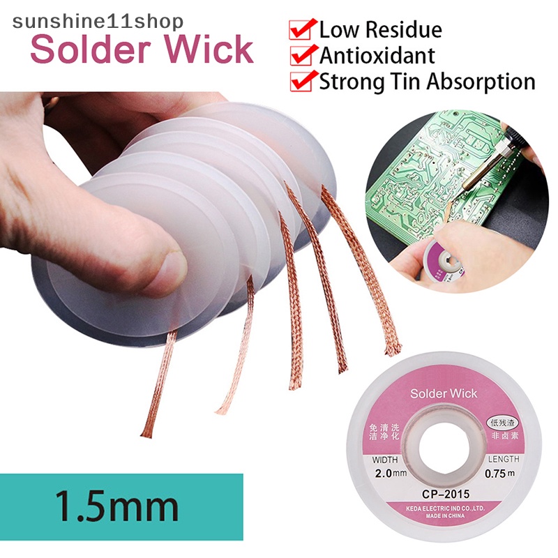 Sho 1.5M 5FT 2.0mm Desoldering Wire Braid Sucker CP-2015 Remover Sumbu Solder Pompa Kabel Kawat N