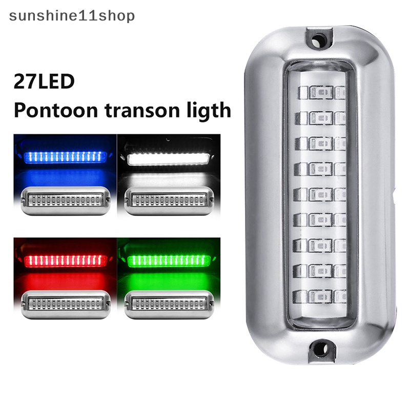 Sho Stainless Steel Tahan Air Lampu IP68 27LED 12V Transom Light Underwater Pontoon Kapal Laut Kapal Aksesoris N