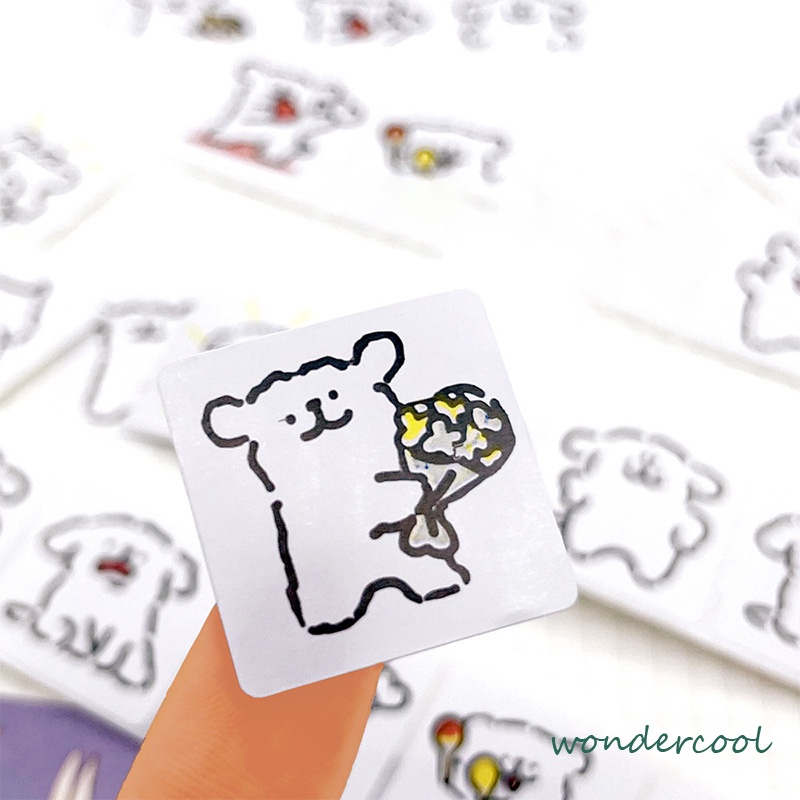 Kartun Lucu Bahan Scrapbook Sticker Melody Crayon Shin-chan Line Dog DIY Stiker Dekoratif-Won