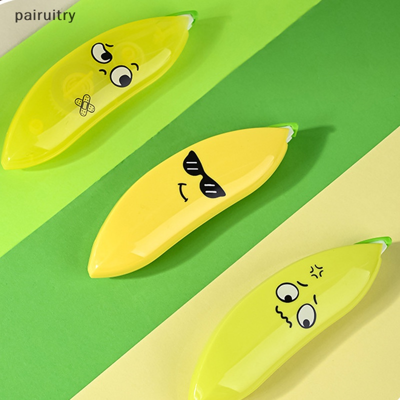 Prt Creative Banana Series Correction Tape Ekspresi Lucu PET Film Correction Tape Alat Tulis Perlengkapan Sekolah PRT