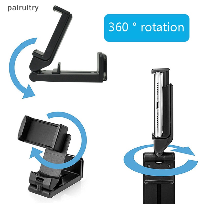 Prt 360° Rotasi Phone Holder Clip al Lipat Travel Lazy Stand Phone Holders Dudukan Mobil Meja Kereta Ponsel Dukungan PRT