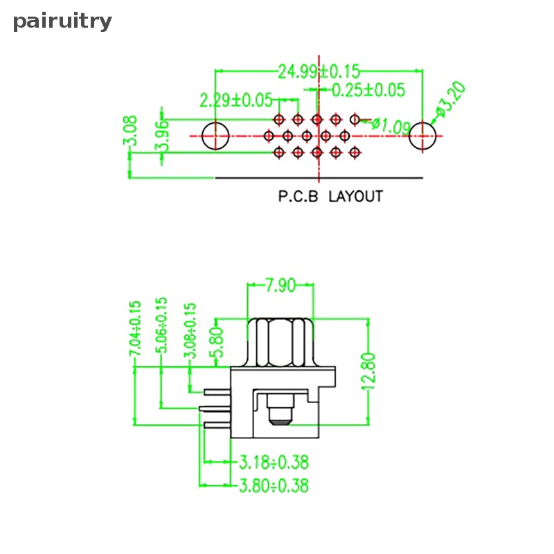 Prt 2Pcs Antarmuka VGA 3.08 DB15 Tiga Baris Lubang 15PIN Dudukan Perempuan Ultra-Tipis HDR15 DR15Pin Soket Konektor Pcb PRT