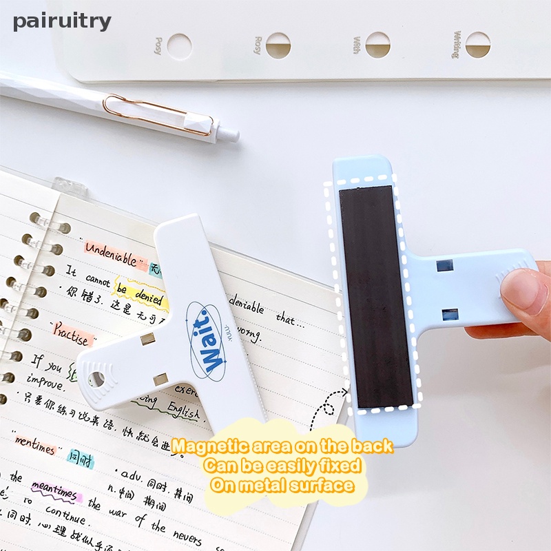 Prt Gaya Sederhana al Klip Magnetik Memo Folder Artefak Anti-Kriting Dengan Lubang Gantung Perlengkapan Siswa Alat Tulis PRT