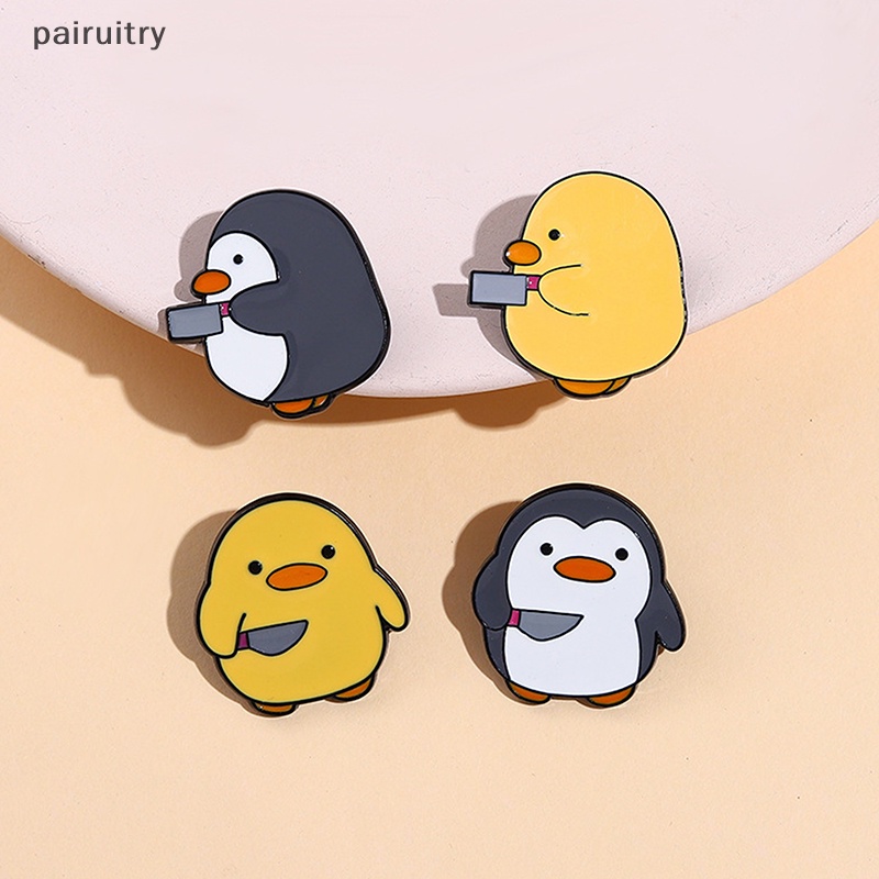 Prt Cutie Killer Enamel Pin Cewek Pinguin Kecil Belati Bros Kerah Lencana Kartun Hewan Menyenangkan Perhiasan Hadiah Untuk Anak-Anak Teman PRT