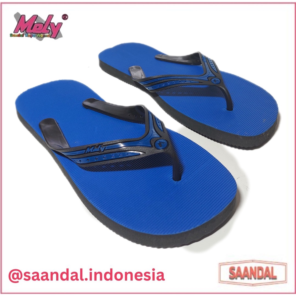 Sandal Jepit Karet Mely Pria Wanita Anak Warna Polos Kualitas Export