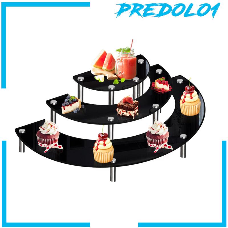 [Predolo1] Stand Display Cupcake Dessert Setengah Bulan Bahan Akrilik Untuk Pernikahan Rumah