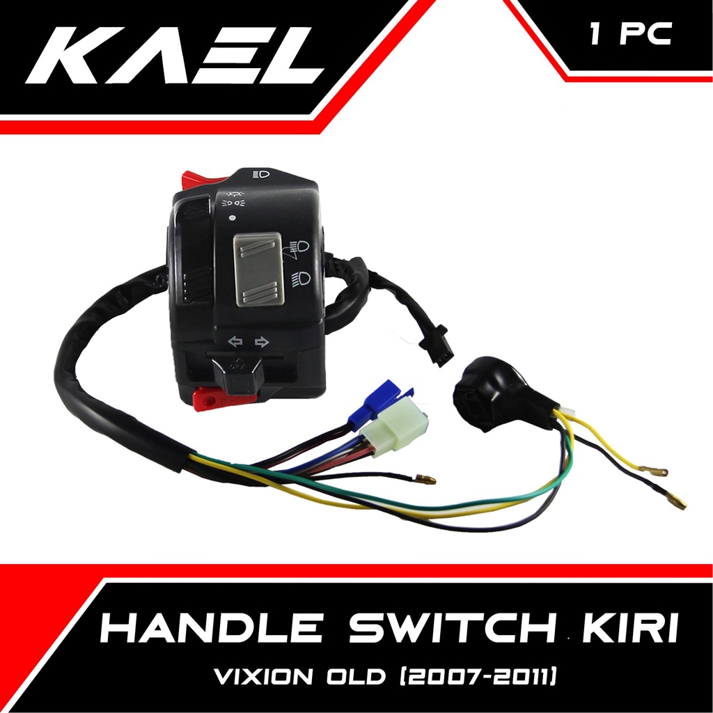 Handel Switch Kiri Left Yamaha Vixion Lama Old 2007 2008 2009 2010 2011 Saklar Lampu Depan Dim Sen Sein Klakson Handle Hendle Hendel Holder