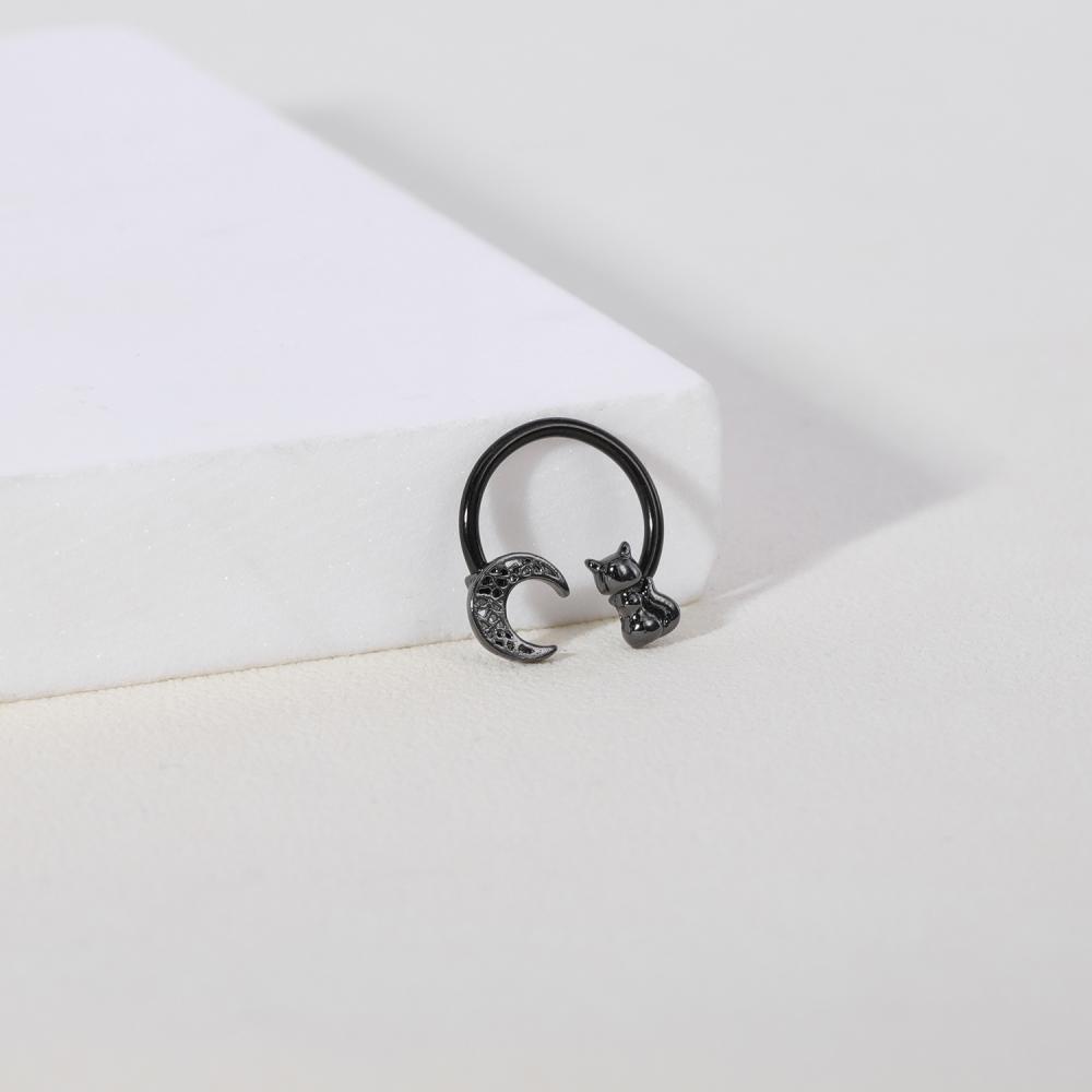 1pc 16G Stainless Steel Kupu-Kupu Tapal Kuda Septum Cincin Bintang Bulan Hidung Tindik Daith Helix Tindik Tulang Rawan Anting-Anting