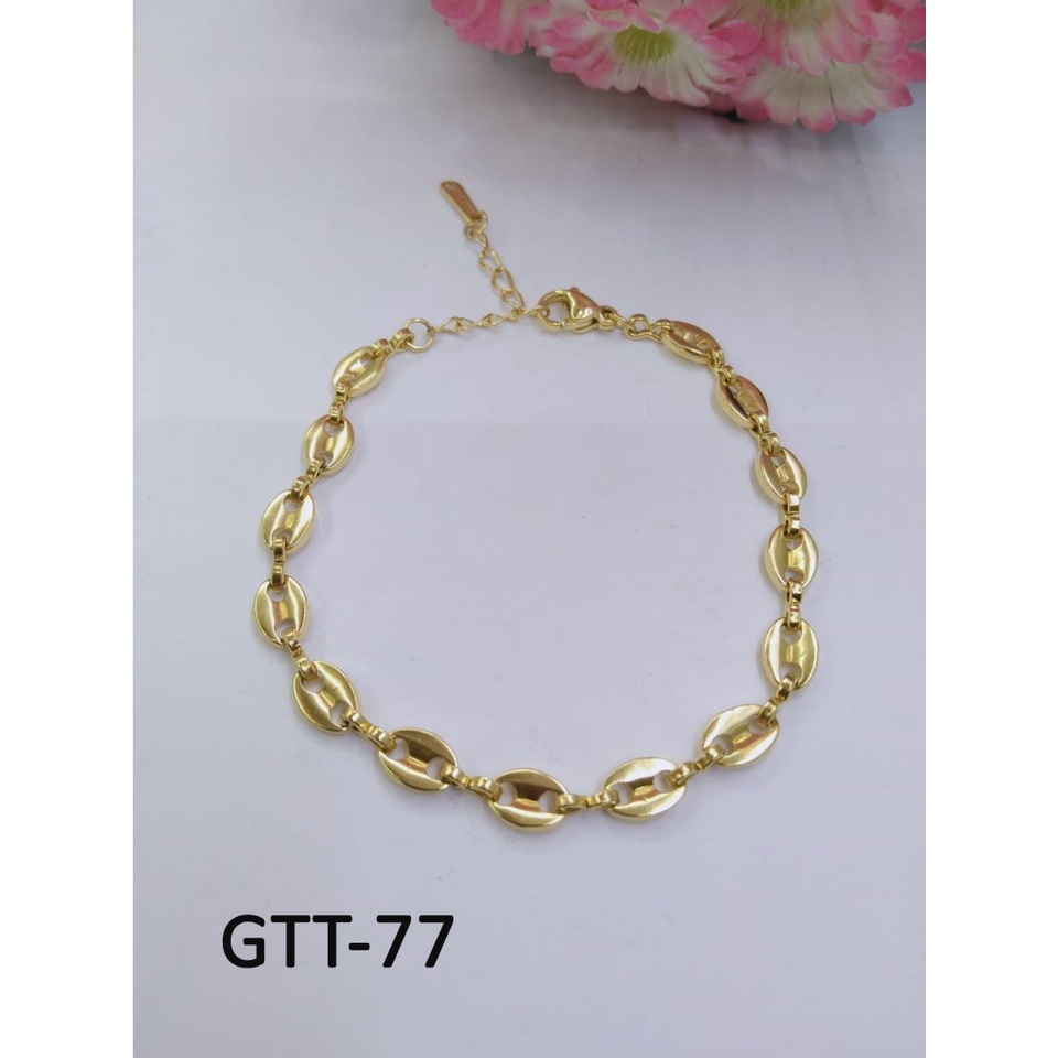 GELANG TANGAN KAKI TITANIUM EMAS GOLD DIAM TERMURAH / DUNIA GELANG