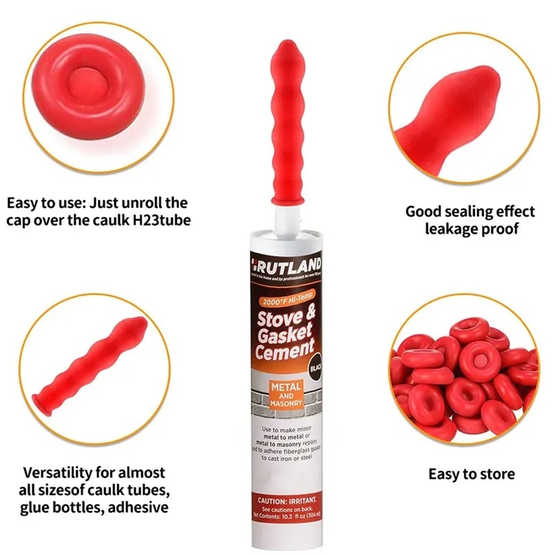 Caulking Gun Nozzle Cap/ Red Saving Caulk Saver Penutup Tabung Untuk Penyegelan Melestarikan Finishing Alat Konstruksi